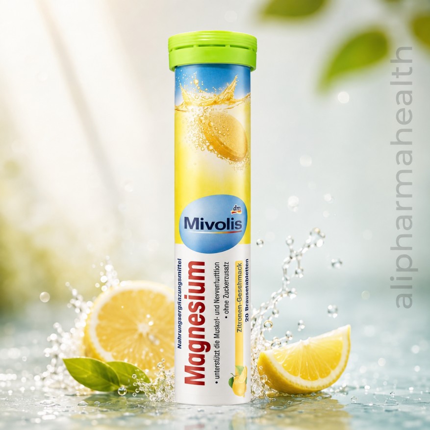 Mivolis Magnesium Effervescent Tablets – 4 Packs x 20 Dietary Supplements Mivolis Magnesium Effervescent Tablets provide a convenient source of magnesium in a refreshing effervescent format. Includes 4 packs of 20 tablets for daily dietary supplementation.